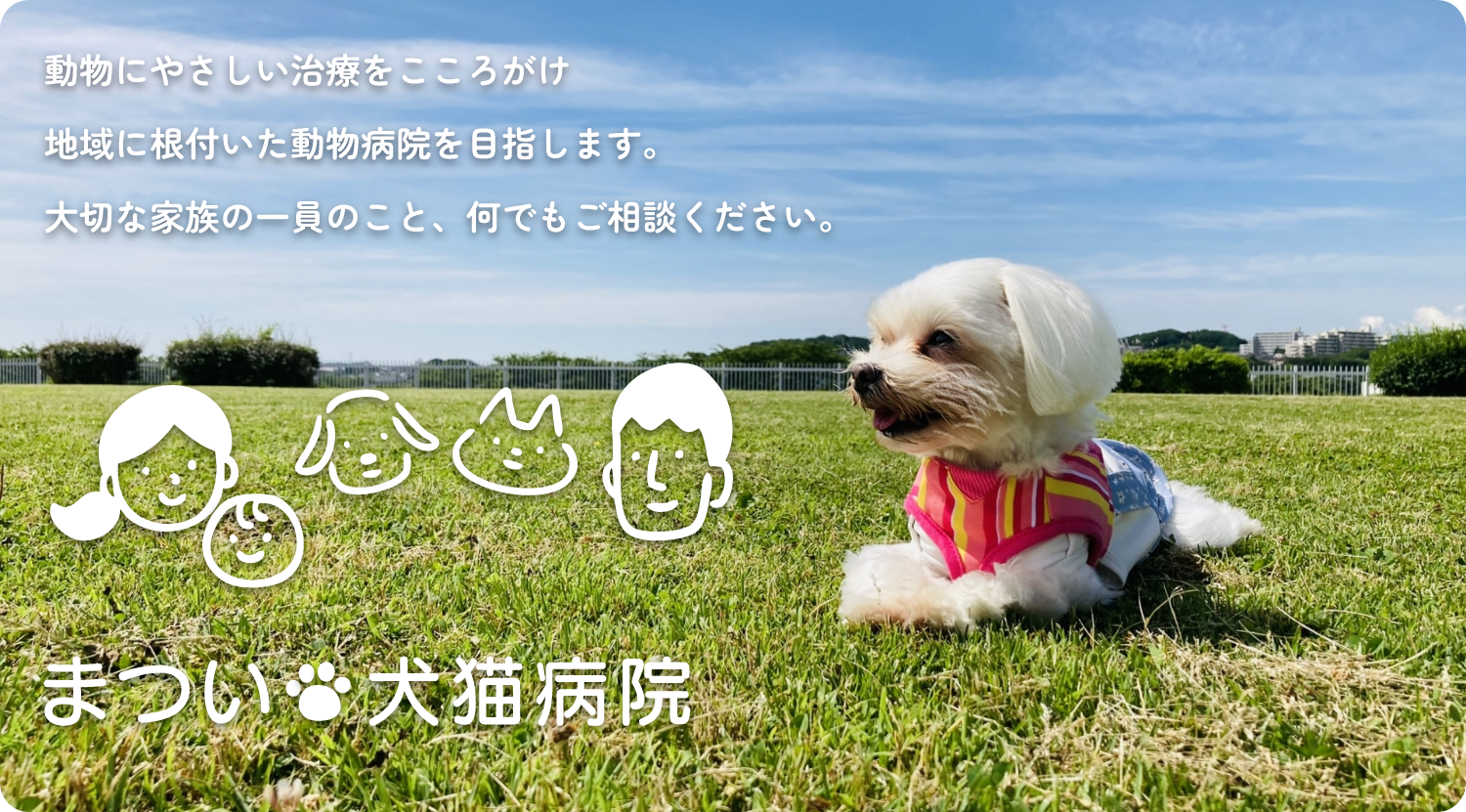 動物にやさしい治療をこころがけ地域に根付いた動物病院を目指します。大切な家族の一員のこと、何でもご相談ください。